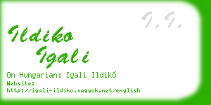 ildiko igali business card